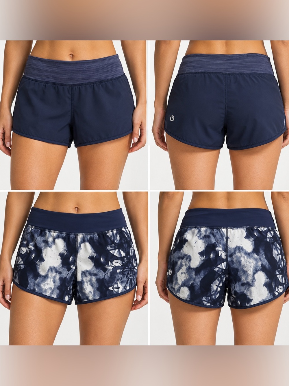 Lululemon Choose A Side Shorts 6 Reversible Navy Floral 3” Running Athletic